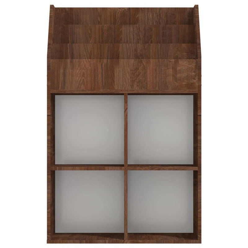 vidaXL barna tölgyszínű szerelt fa újságtartó gyerekeknek 71x30x114 cm
