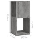 vidaXL betonszürke szerelt fa forgószekrény 34,5x34,5x75,5 cm