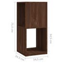 vidaXL barna tölgyszínű szerelt fa forgószekrény 34,5x34,5x75,5 cm