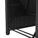 vidaXL fekete polyrattan napozóágy krémfehér párnával
