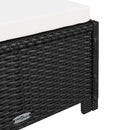 vidaXL fekete polyrattan napozóágy krémfehér párnával