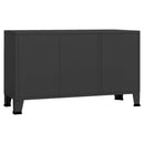 vidaXL fekete fém és üveg tálalószekrény 105 x 35 x 62 cm