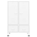 vidaXL fehér acél ipari stílusú ruhásszekrény 67 x 35 x 107 cm