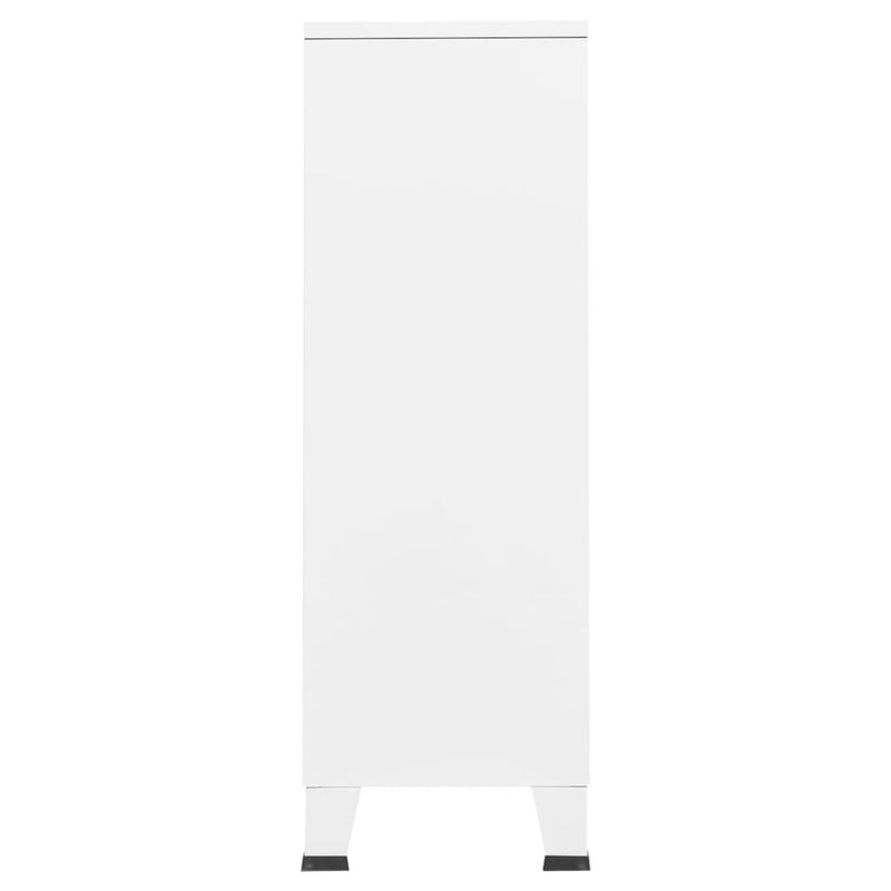vidaXL fehér acél ipari stílusú ruhásszekrény 67 x 35 x 107 cm