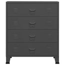 vidaXL antracitszürke fém ipari fiókos szekrény 78 x 40 x 93 cm