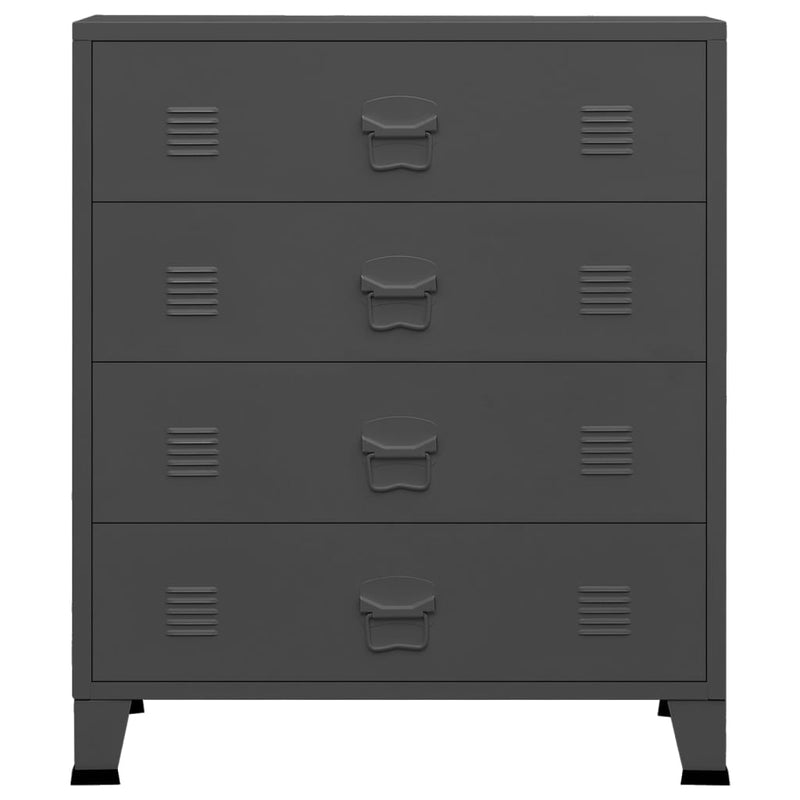 vidaXL antracitszürke fém ipari fiókos szekrény 78 x 40 x 93 cm
