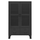 vidaXL fekete fém ipari tárolószekrény 70 x 40 x 115 cm