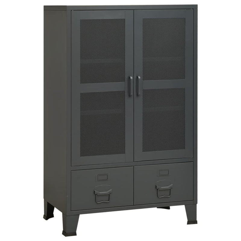 vidaXL antracitszürke fém ipari tárolószekrény 70 x 40 x 115 cm