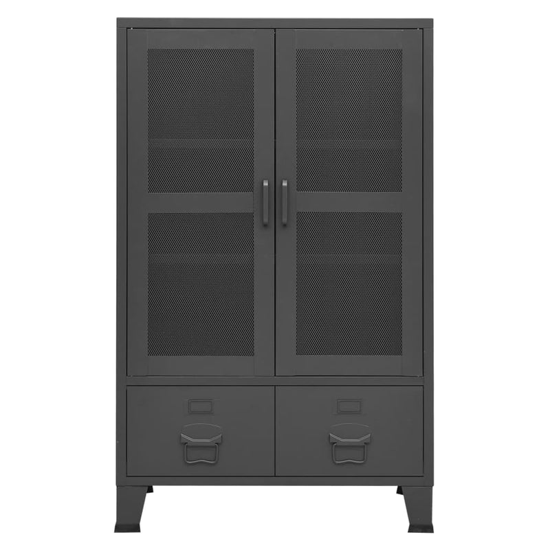 vidaXL antracitszürke fém ipari tárolószekrény 70 x 40 x 115 cm