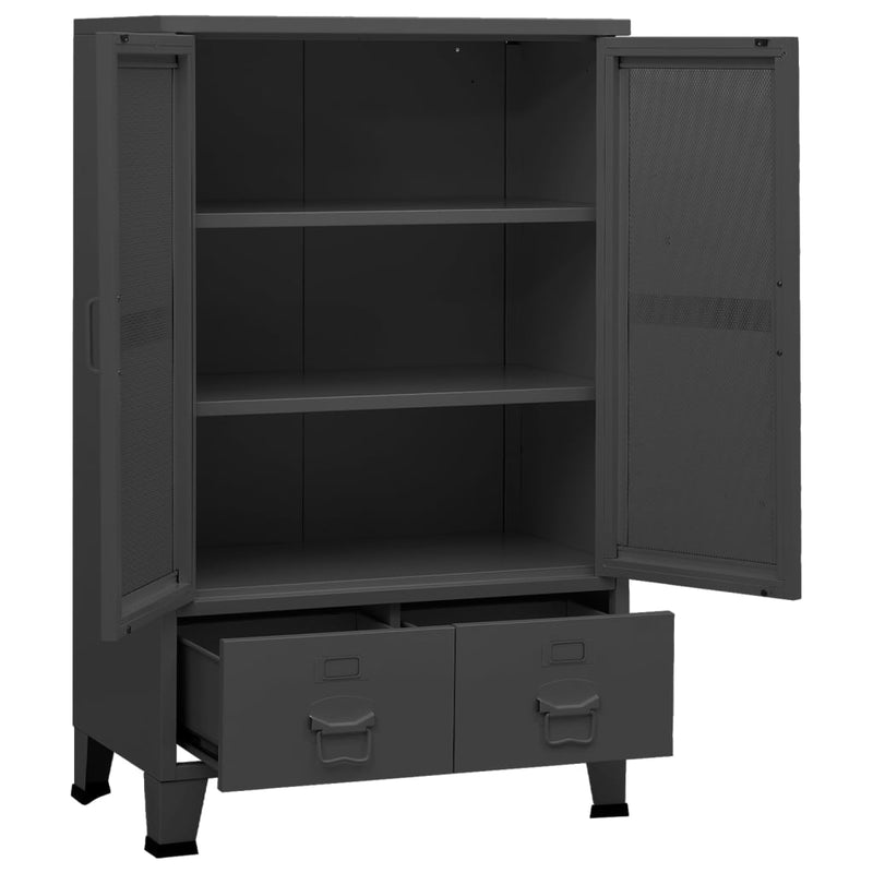 vidaXL antracitszürke fém ipari tárolószekrény 70 x 40 x 115 cm