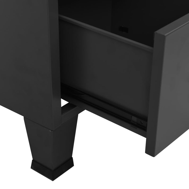 vidaXL antracitszürke fém ipari tárolószekrény 70 x 40 x 115 cm