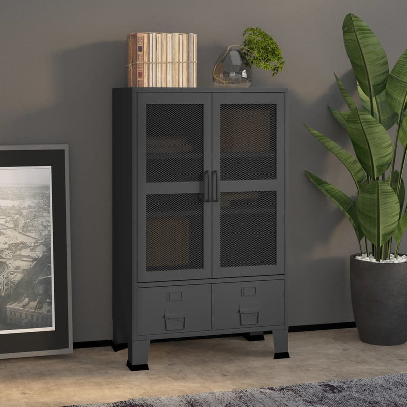 vidaXL antracitszürke fém ipari tárolószekrény 70 x 40 x 115 cm