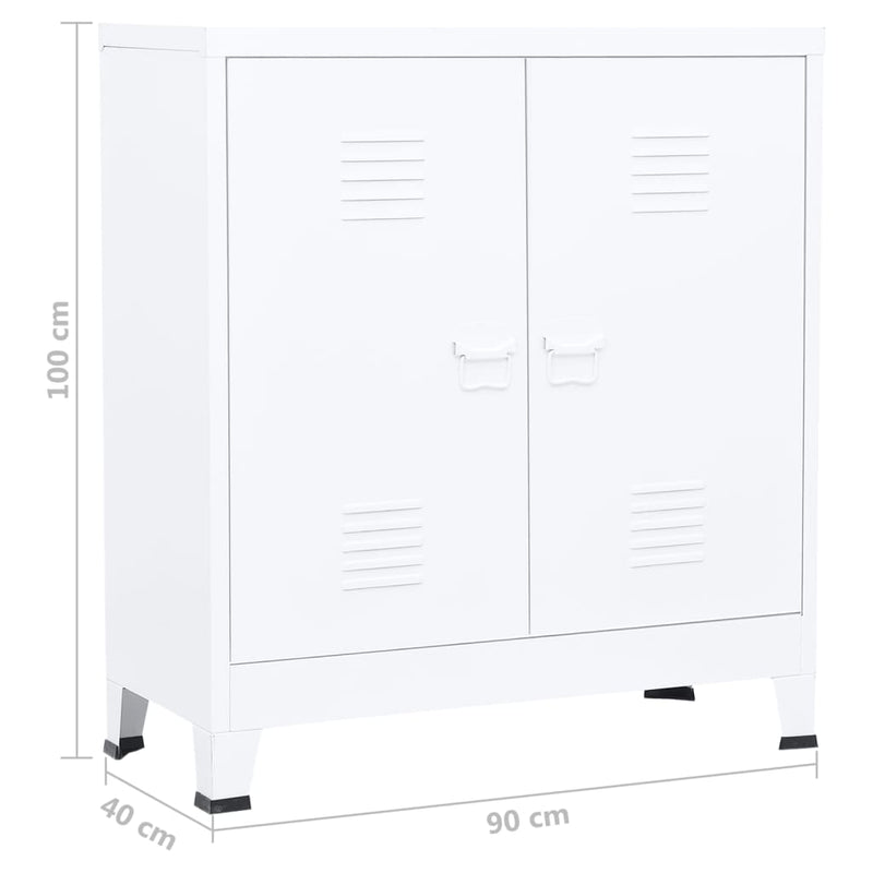 vidaXL fehér acél ipari tárolóláda 90 x 40 x 100 cm