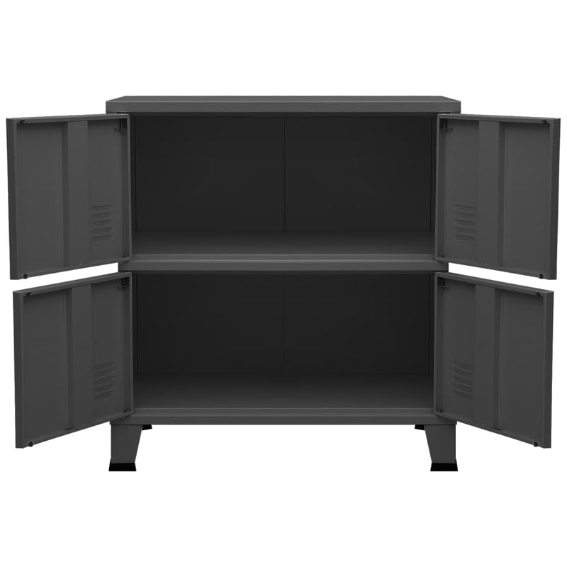 vidaXL antracitszürke acél ipari tárolószekrény 75 x 40 x 80 cm