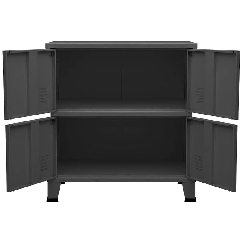 vidaXL antracitszürke acél ipari tárolószekrény 75 x 40 x 80 cm