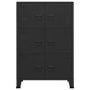 vidaXL fekete fém ipari tárolószekrény 75 x 40 x 115 cm