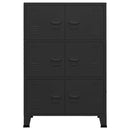 vidaXL fekete fém ipari tárolószekrény 75 x 40 x 115 cm