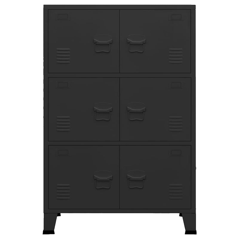 vidaXL fekete fém ipari tárolószekrény 75 x 40 x 115 cm