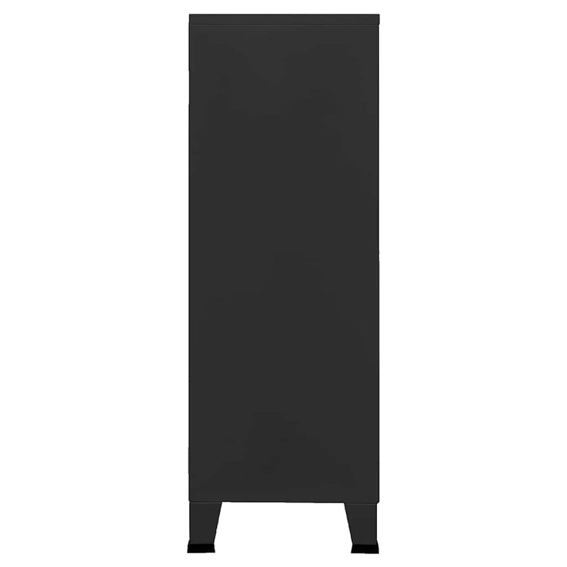 vidaXL fekete fém ipari tárolószekrény 75 x 40 x 115 cm