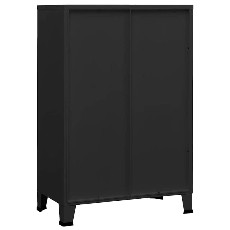 vidaXL fekete fém ipari tárolószekrény 75 x 40 x 115 cm