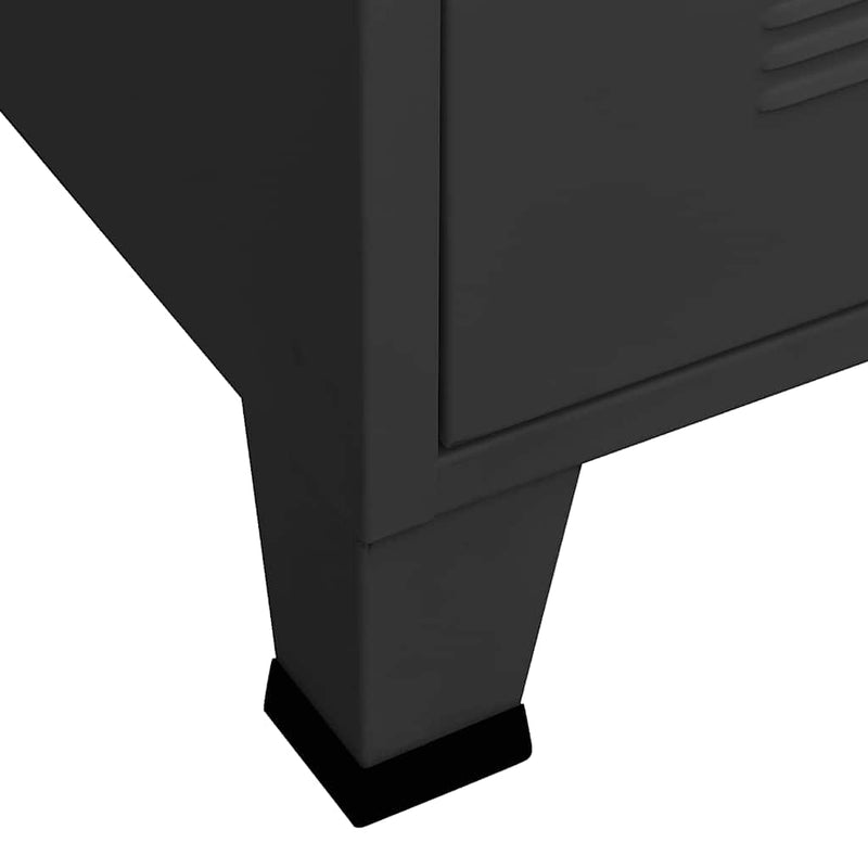 vidaXL fekete fém ipari tárolószekrény 75 x 40 x 115 cm