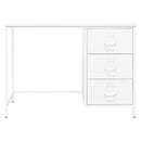vidaXL fehér acél ipari stílusú íróasztal fiókokkal 105 x 52 x 75 cm