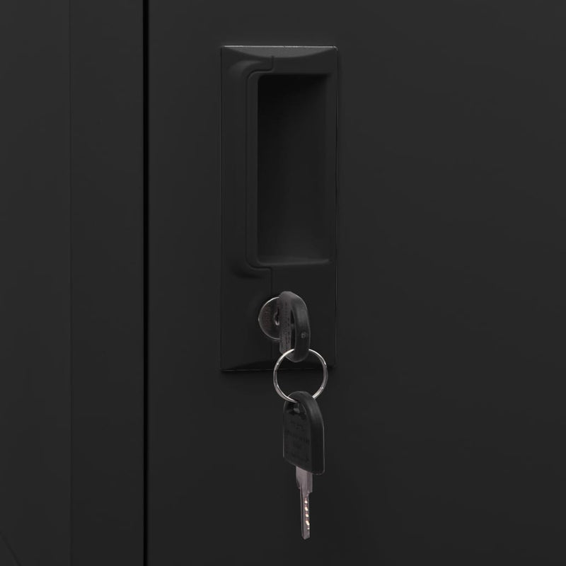 vidaXL fekete acél zárható szekrény 38 x 40 x 180 cm