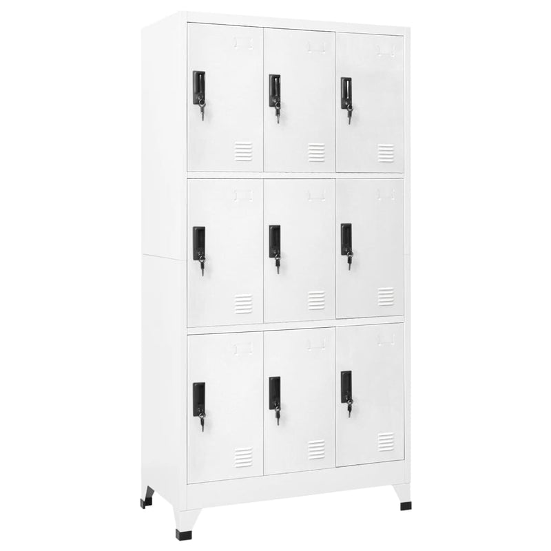 vidaXL fehér acél zárható szekrény 90 x 45 x 180 cm