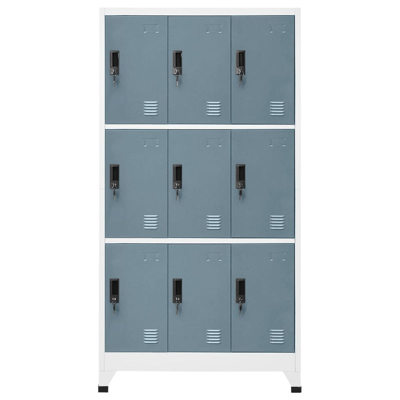 vidaXL világos- és sötétszürke acél zárható szekrény 90 x 45 x 180 cm