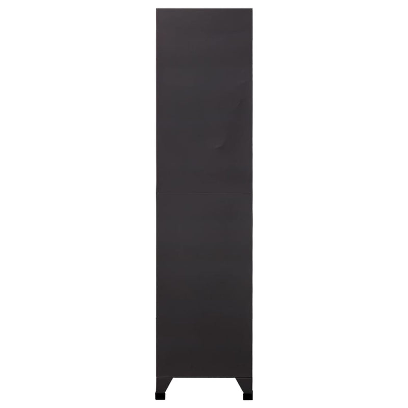 vidaXL antracitszürke és fehér acél zárható szekrény 90 x 40 x 180 cm