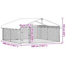 vidaXL kültéri kutyakennel tetővel 300 x 300 x 150 cm