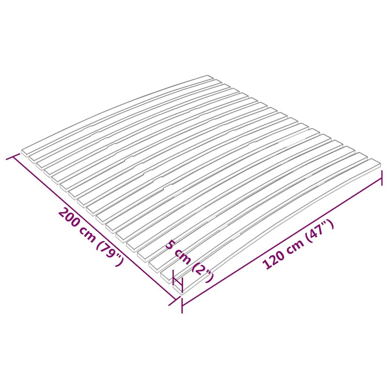 vidaXL ágyrács-csere 17 léccel, 120 x 200 cm