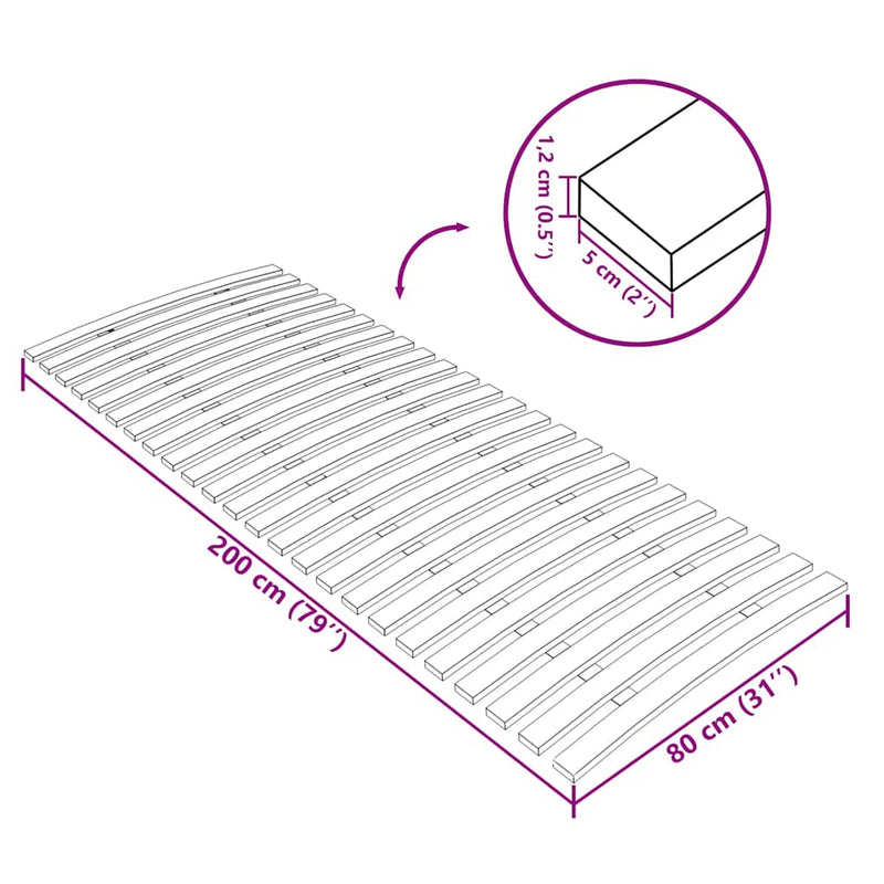 vidaXL ágyrács-csere 24 léccel 80 x 200 cm
