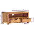 vidaXL tömör akácfa TV-szekrény 88 x 35 x 40 cm