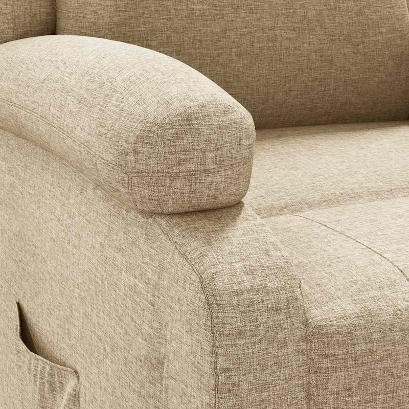 vidaXL krémszínű szövet dönthető fotel