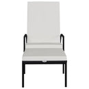vidaXL 2 db fekete polyrattan napozóágy lábtartóval