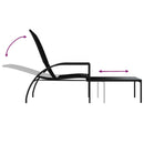 vidaXL 2 db fekete polyrattan napozóágy lábtartóval