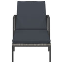 vidaXL 2 db szürke polyrattan napozóágy asztallal