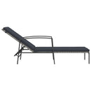 vidaXL 2 db szürke polyrattan napozóágy asztallal