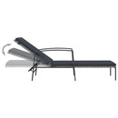 vidaXL 2 db szürke polyrattan napozóágy asztallal