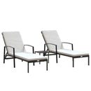 vidaXL 2 db barna polyrattan napozóágy asztallal