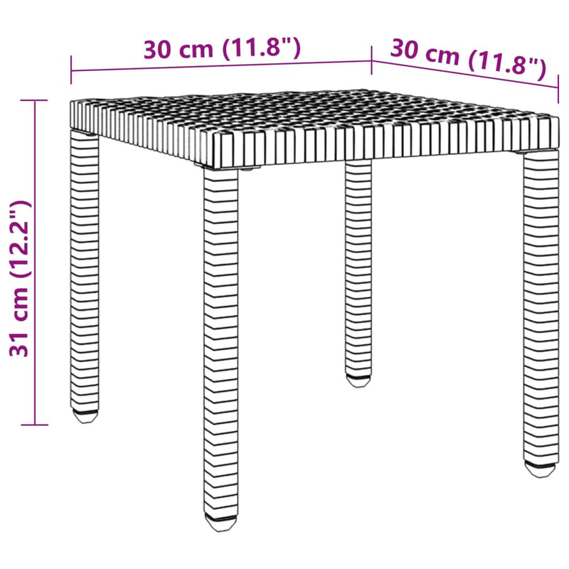 vidaXL 2 db barna polyrattan napozóágy asztallal