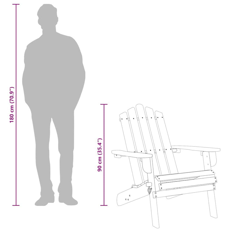vidaXL tömör akácfa kerti adirondack szék