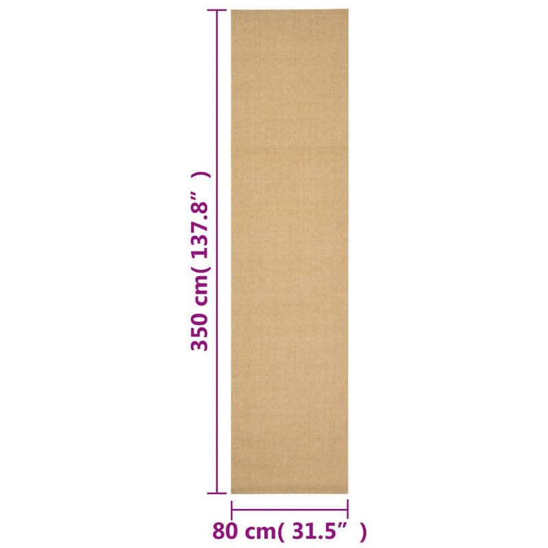 vidaXL természetes szizálszőnyeg 80x350 cm