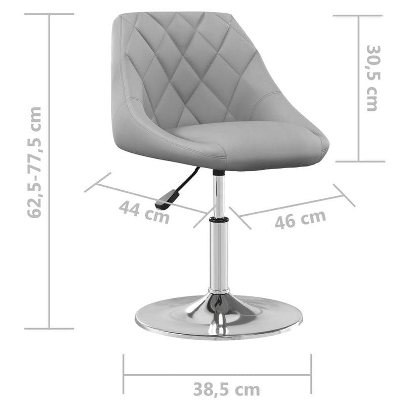 vidaXL 6 db világosszürke bársony dönthető étkezőszék
