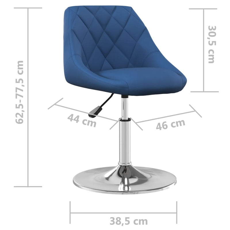 vidaXL 6 db kék bársony étkezőszék