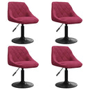vidaXL 4 db bordó bársony forgó étkezőszék