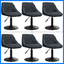 vidaXL 6 db sötétszürke bársony forgó étkezőszék