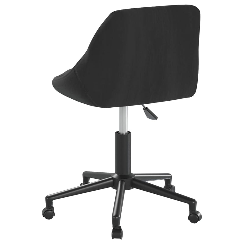 vidaXL 4 db fekete bársony forgó étkezőszék