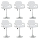 vidaXL 6 db fehér műbőr forgó étkezőszék